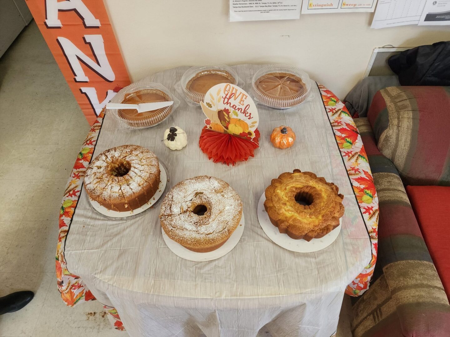 Cakes served on a table